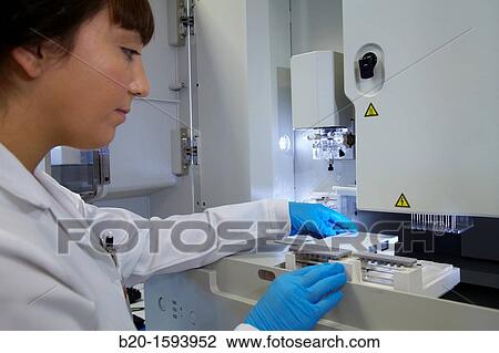 Stock Image - automatic sequencer, GENETIC ANALIZER 3130XL. Fotosearch
