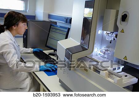 Stock Image - automatic sequencer, GENETIC ANALIZER 3130XL. Fotosearch