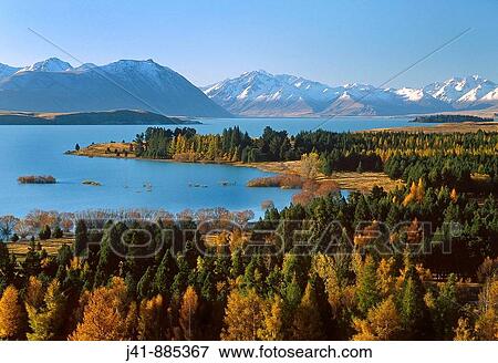Autumn at Lake Tekapo, South Canterbury, New Zealand View Large Photo Image Stock Photo - Autumn at Lake Tekapo, South Canterbury, New Zealand. Fotosearch
