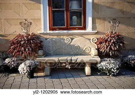 Autumn descoartions outside the Burgerhaus Hotel, Rust Hungarian: Ruszt on the Neusiedler See, Burgenland, Austria View Large Photo Image Stock Photography - Autumn descoartions outside the Burgerhaus Hotel, Rust Hungarian: Ruszt on the Neusiedler See, Burgenland, Austria. Fotosearch