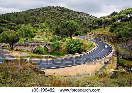 AV-502 road in El Hoyo de Pinares. Avila. Castilla Leon. Spain. View Large Photo Image Stock Image - AV-502 road in El Hoyo de Pinares. Avila. Castilla Leon. Spain.. Fotosearch