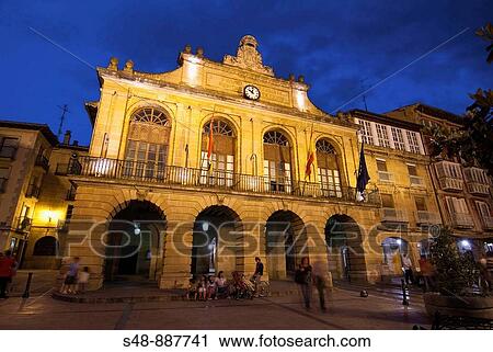 Stock Image - Ayuntamiento de Haro, en la Plaza de la Paz. La Rioja. Spain.. Fotosearch