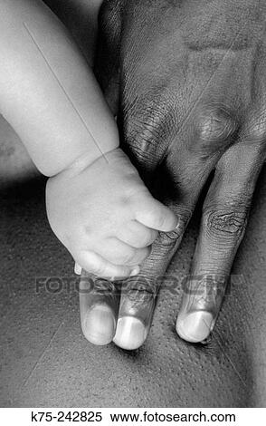 Stock Photography - baby and adult hands. Fotosearch