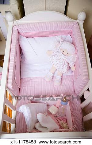 Baby crib. View Large Photo Image Stock Photo - Baby crib.. Fotosearch