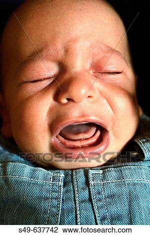 Stock Image - Baby crying. Fotosearch