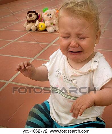 Stock Image - Baby crying. Fotosearch