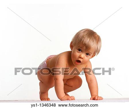 BABY GIRL AGAINST WHITE BACKGROUND View Large Photo Image Stock Photo - BABY GIRL AGAINST WHITE BACKGROUND. Fotosearch