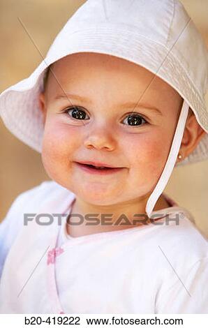 Baby girl, one year old. View Large Photo Image Stock Image - Baby girl, one year old.. Fotosearch