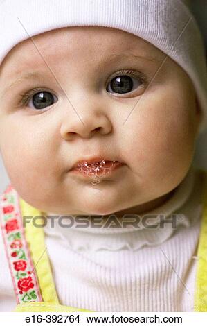 baby girl with white cap blowing bubbles View Large Photo Image Picture - baby girl with white cap blowing bubbles. Fotosearch