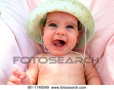 Stock Photo - baby in crib only child. Fotosearch