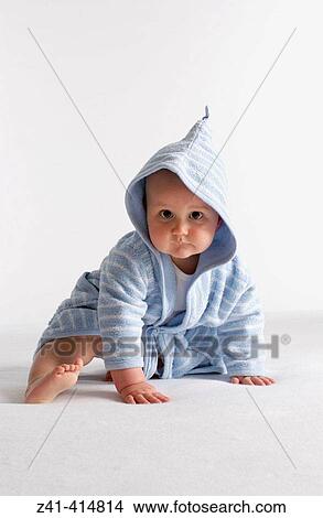 Baby portrait in bathing wrap View Large Photo Image Picture - Baby portrait in bathing wrap. Fotosearch
