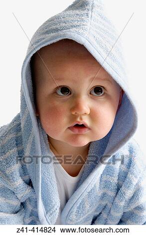 Baby portrait in bathing wrap View Large Photo Image Picture - Baby portrait in bathing wrap. Fotosearch