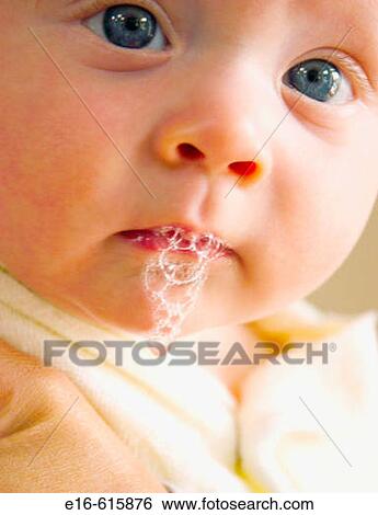 baby with drool View Large Photo Image Stock Photograph - baby with drool. Fotosearch