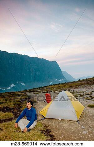 Picture - Backcountry camp along the Rockwall, Kootenay National Park. British Columbia. Canada.. Fotosearch