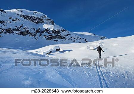 Backcountry ski touring in Upper Marriott Basin in winter, Coast Mountains British Columbia. View Large Photo Image Stock Photo - Backcountry ski touring in Upper Marriott Basin in winter, Coast Mountains British Columbia.. Fotosearch