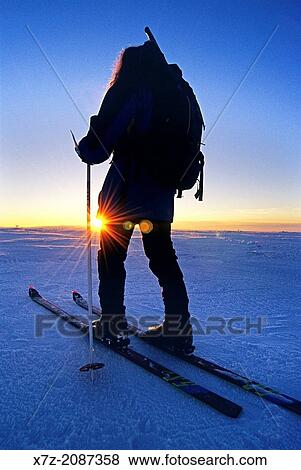 Backcountry skiing at sunset high on Deadline Ridge in the Goose Creek Mountains in southern Idaho. View Large Photo Image Stock Photo - Backcountry skiing at sunset high on Deadline Ridge in the Goose Creek Mountains in southern Idaho.. Fotosearch