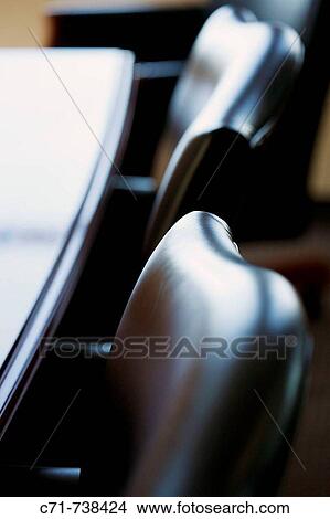 Backs of conference room leather chairs View Large Photo Image Picture - Backs of conference room leather chairs. Fotosearch