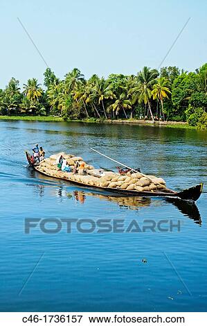 Backwaters, Alleppey, Kerala, India. View Large Photo Image Stock Photo - Backwaters, Alleppey, Kerala, India.. Fotosearch