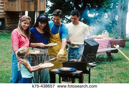 Stock Photo - Backyard barbecue. Fotosearch