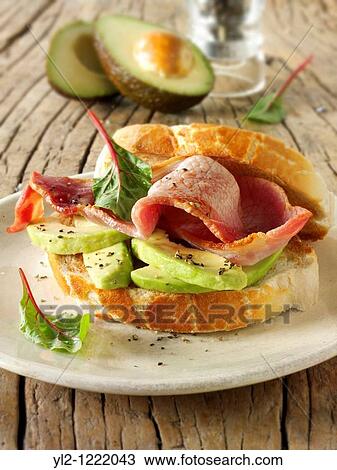 Bacon and avocado sandwich View Large Photo Image Stock Image - Bacon and avocado sandwich. Fotosearch