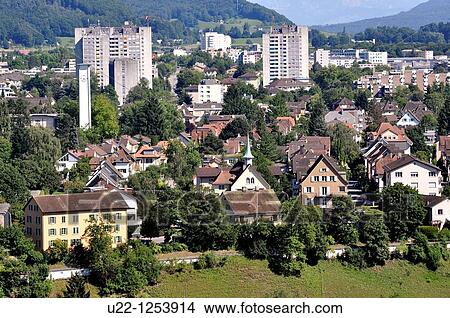 Picture - Baden (Argovia, Switzerland): view of the city. Fotosearch