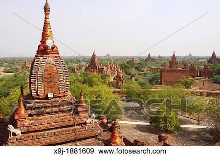 Bagan, temples, general aerial view of pagoda in Bagan, Myanmar, Burma View Large Photo Image Stock Photo - Bagan, temples, general aerial view of pagoda in Bagan, Myanmar, Burma. Fotosearch