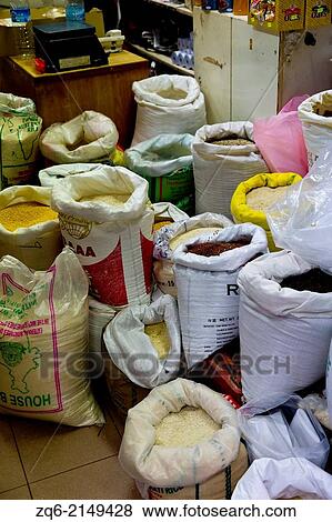 Bags of Grain in Singapore. View Large Photo Image Stock Photo - Bags of Grain in Singapore.. Fotosearch