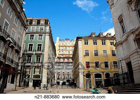 Baixa, Lisbon, Portugal. View Large Photo Image Stock Image - Baixa, Lisbon, Portugal.. Fotosearch