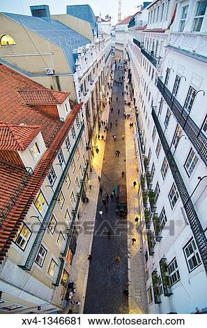 Baixa views from Elevador Santa Justa, Lisbon, Portugal, Europe View Large Photo Image Stock Image - Baixa views from Elevador Santa Justa, Lisbon, Portugal, Europe. Fotosearch