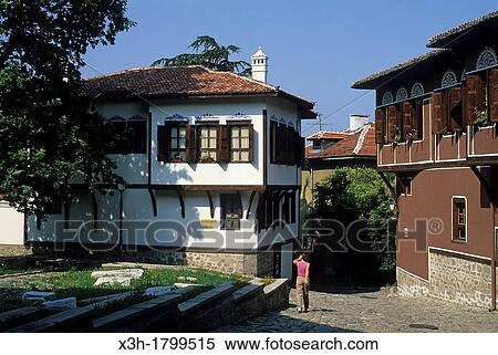 Stock Photography - Balabanov on right and Cohadziev Houses, Plovdiv, Bulgaria, Europe. Fotosearch