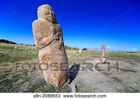 Balbals, ancient Turkic sculptures (6th-10th century), near Burana tower, Chuy oblast, Kyrgyzstan. View Large Photo Image Stock Image - Balbals, ancient Turkic sculptures (6th-10th century), near Burana tower, Chuy oblast, Kyrgyzstan.. Fotosearch