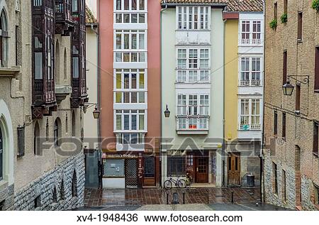 Balcony at old city Vitoria-Gasteiz, Alava, Basque Country, Spain. View Large Photo Image Stock Photograph - Balcony at old city Vitoria-Gasteiz, Alava, Basque Country, Spain.. Fotosearch