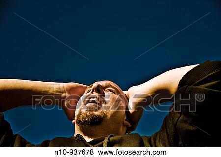 Balding man's hands on his head View Large Photo Image Stock Photo - Balding man's hands on his head. Fotosearch