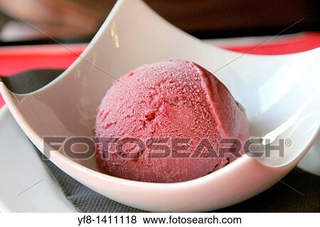 Ball of raspberry ice cream View Large Photo Image Stock Photo - Ball of raspberry ice cream. Fotosearch