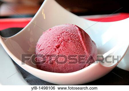 Ball of raspberry ice cream View Large Photo Image Stock Photograph - Ball of raspberry ice cream. Fotosearch