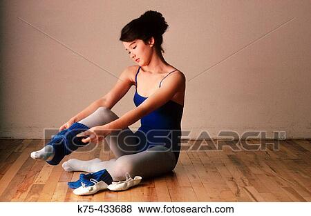Ballet dancer getting ready View Large Photo Image Stock Photo - Ballet dancer getting ready. Fotosearch