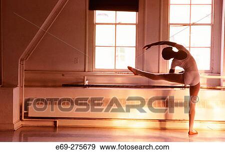 Stock Photo - Ballet dancer training t Cornell College. Fotosearch