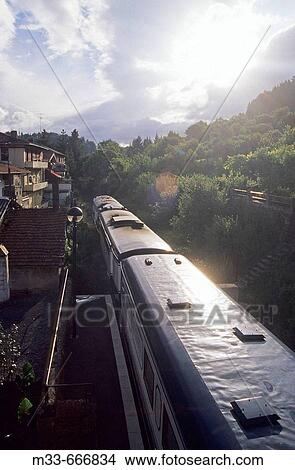 Balmaseda Station in Basque Country. Transcantabrian train through the north of Spain View Large Photo Image Picture - Balmaseda Station in Basque Country. Transcantabrian train through the north of Spain. Fotosearch