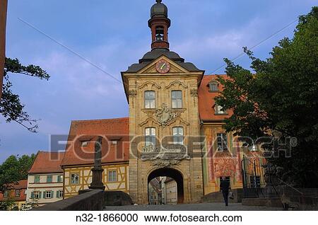 Stock Image - Bamberg, Altes Rathaus, Old Town Hall, UNESCO World Heritage site, Franconia, Bavaria, Germany, Europe. Fotosearch