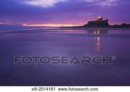 Bamburgh Castle at Dawn Northumberland. View Large Photo Image Stock Image - Bamburgh Castle at Dawn Northumberland.. Fotosearch