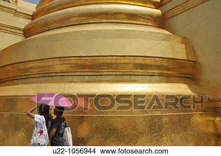 Picture - Bangkok (Thailand): Buddhist architecture at the Wat Phra Kaew. Fotosearch
