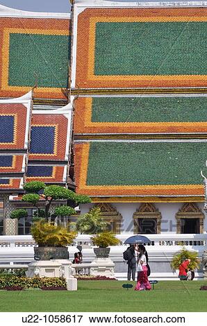 Bangkok (Thailand): inner garden by the Royal Palace compound View Large Photo Image Stock Photo - Bangkok (Thailand): inner garden by the Royal Palace compound. Fotosearch