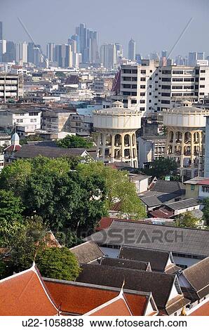 Bangkok (Thailand): landscape of the city, view from the top of the Golden Mount View Large Photo Image Stock Photo - Bangkok (Thailand): landscape of the city, view from the top of the Golden Mount. Fotosearch