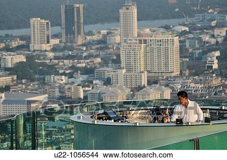 Picture - Bangkok (Thailand): the Sky Bar, on the rooftop of the State Tower. Fotosearch