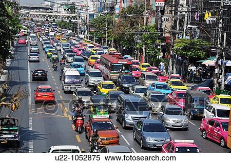 Bangkok (Thailand): traffic along New Phetchaburi Road, in Ratchathewi district View Large Photo Image Stock Photography - Bangkok (Thailand): traffic along New Phetchaburi Road, in Ratchathewi district. Fotosearch