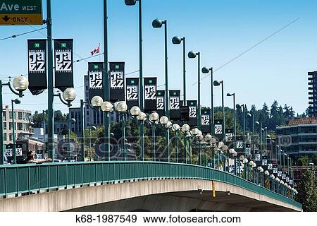 banners advertising the TD Vancouver International Jazz Festival on the Cambie Street Bridge, Vancouver, BC, Canada. View Large Photo Image Stock Photo - banners advertising the TD Vancouver International Jazz Festival on the Cambie Street Bridge, Vancouver, BC, Canada.. Fotosearch