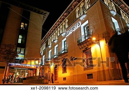 Bantierra bank at night, Zaragoza, Spain View Large Photo Image Stock Photo - Bantierra bank at night, Zaragoza, Spain. Fotosearch