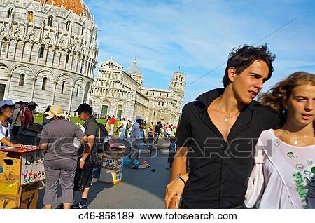 Baptistery, Duomo and Leaning Tower in Piazza dei Miracoli, Pisa. Tuscany, Italy View Large Photo Image Stock Photo - Baptistery, Duomo and Leaning Tower in Piazza dei Miracoli, Pisa. Tuscany, Italy. Fotosearch