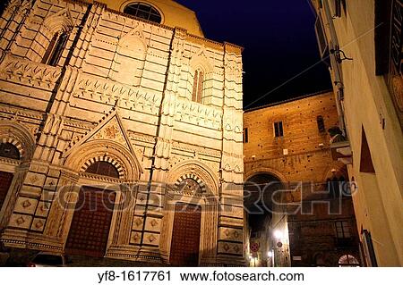 Stock Image - Baptistery, Duomo Cathedral in Siena, Tuscany, Italy,. Fotosearch