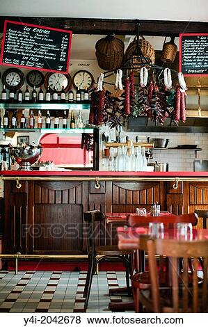 Stock Photo - Bar-Cave de la Monnaie. The greedy street. Bordeaux. Gironde. Aquitaine. France. Europe.. Fotosearch